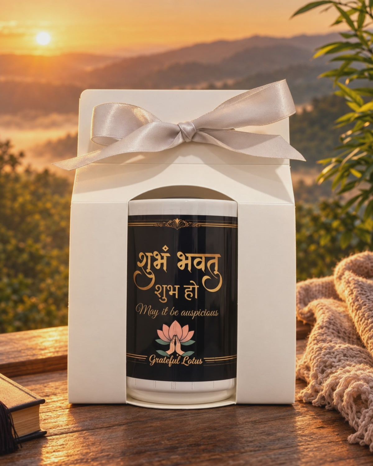 Shubham Bhavatu — Sanskrit Trilingual Mug for Auspicious Beginnings