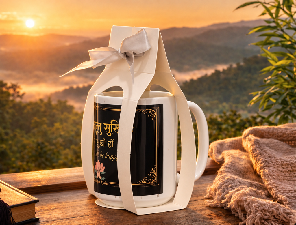Sarve Bhavantu Sukhinah — Sanskrit Mug for Universal Compassion