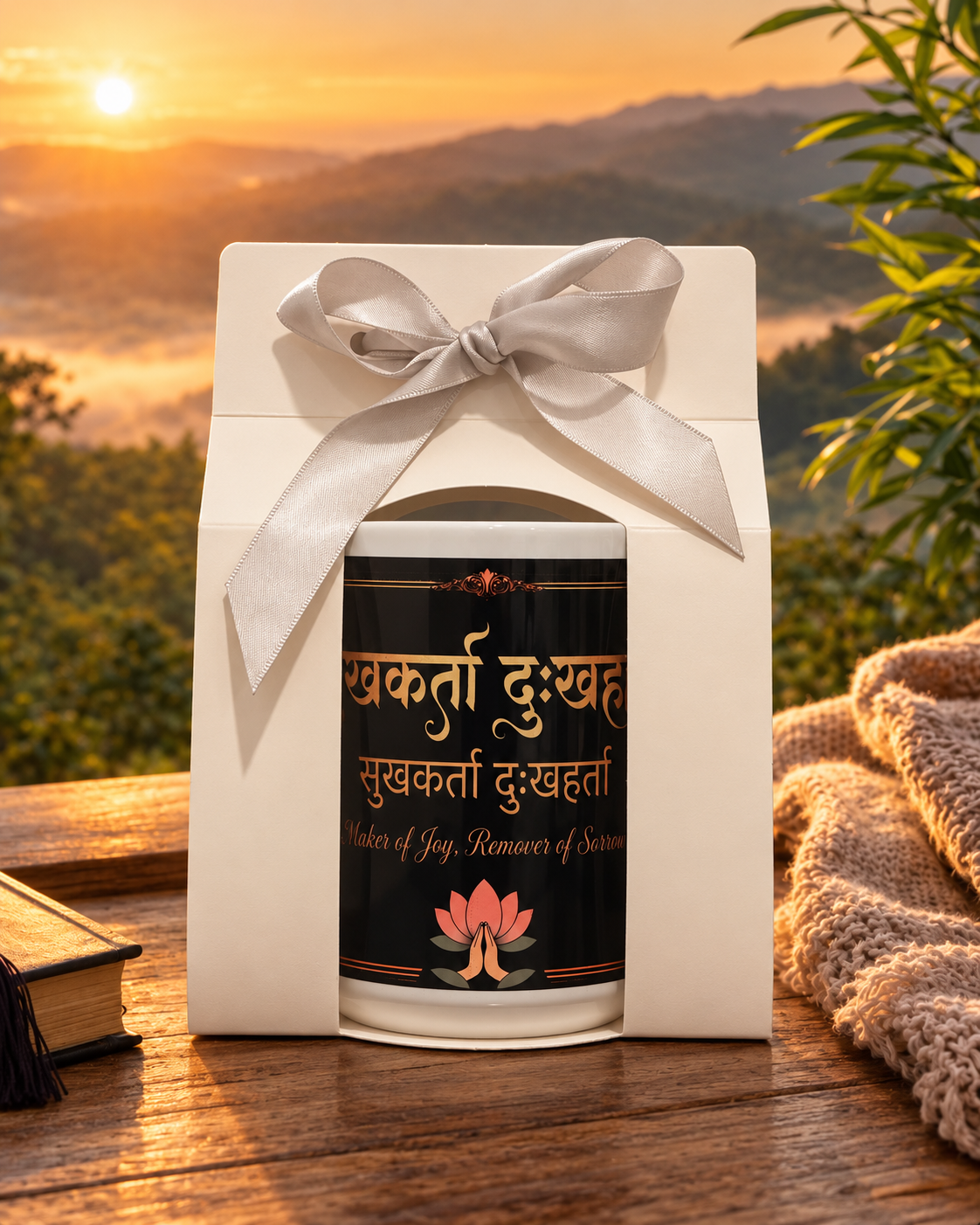 Sukhkarta Dukhharta — Ganesh Chaturthi Triveni Mug | Sanskrit · Marathi · English